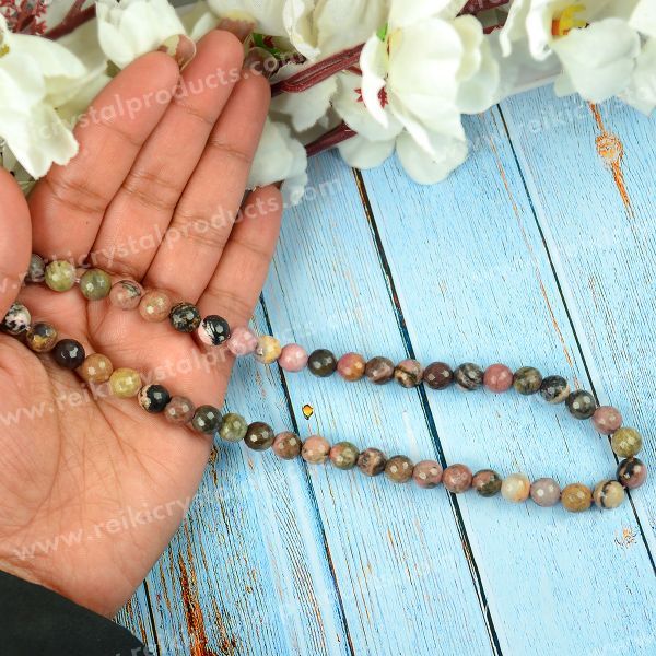Natural Rhodonite 8 mm Round Beads DIY Jewelry Supplies