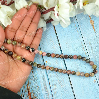 Natural Rhodonite 8 mm Round Beads DIY Jewelry Supplies