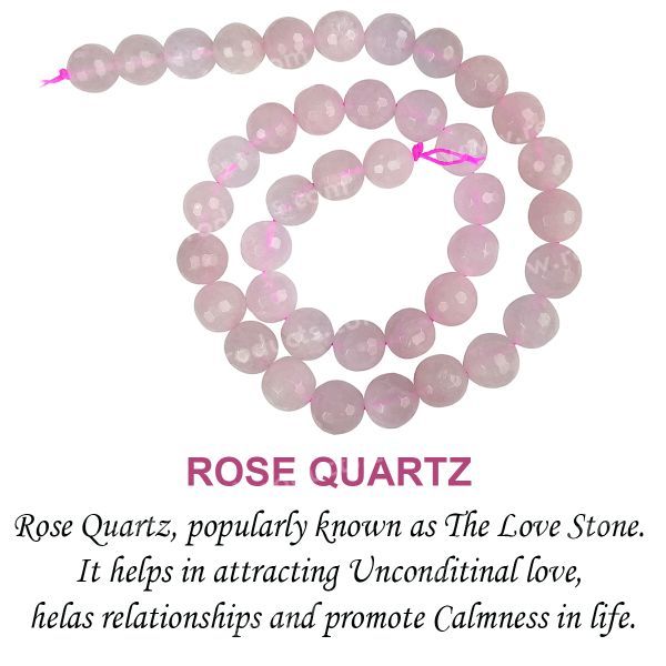 Natural Rose Quartz crystal faceted beads for DIY jewelry