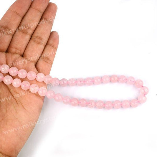 Rose Quartz 8 mm Round Loose Beads 45-50 pcs for Making Bracelet Mala Necklaces