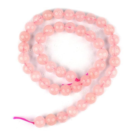 Rose Quartz 8 mm Round Loose Beads 45-50 pcs for Making Bracelet Mala Necklaces