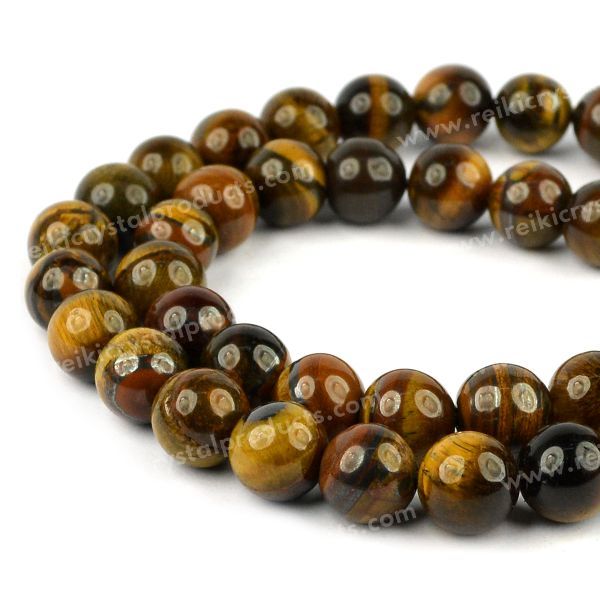 Tiger Eye 8 mm Round Loose Beads 45-50 pcs for Making Bracelet Mala Necklaces