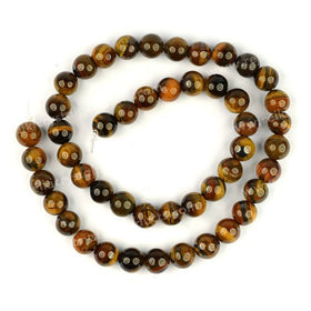Natural Tiger Eye 8mm round loose beads strand