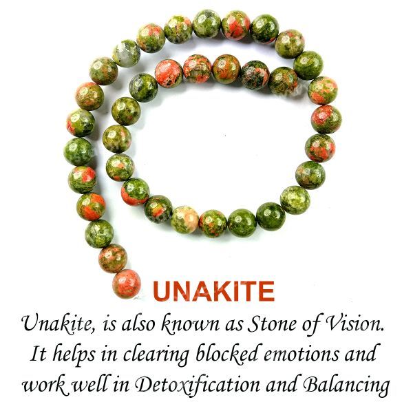 Reiki charged Unakite loose beads 35-40 pcs
