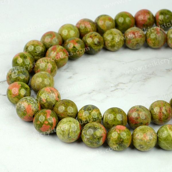 Unakite 8 mm Round Loose Beads 45-50 pcs for Making Bracelet Mala Necklaces