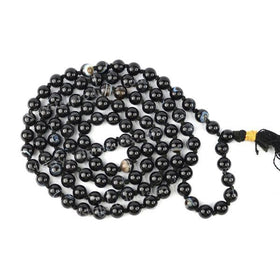 Black Botswana Agate Crystal Mala