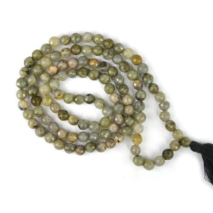 Natural Crystal Stone 6 mm 108 Faceted Beads Jaap Mala for Unisex