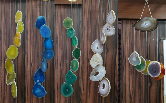 Natural Agate Stone Slices Wind Chime for Home Decoration