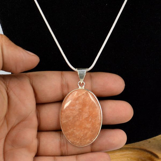 AAA Quality Yellow Amazonite Oval Pendant with Metal Chain