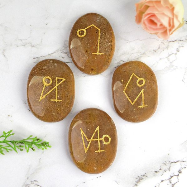 Natural Stone Oval Shape Arch Angel Sets 4 pcs