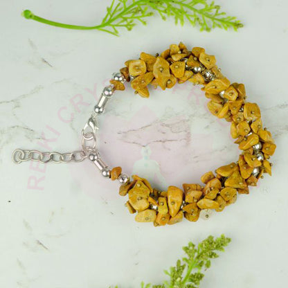 Natural Crystal Stone Adjustable Chip Beads Bracelet
