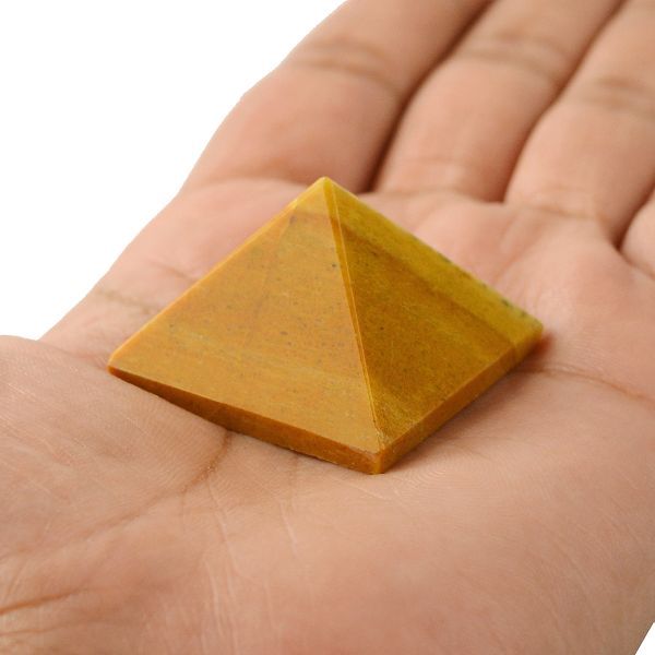Natural Yellow Jasper pyramid 30-35mm Reiki charged for confidence