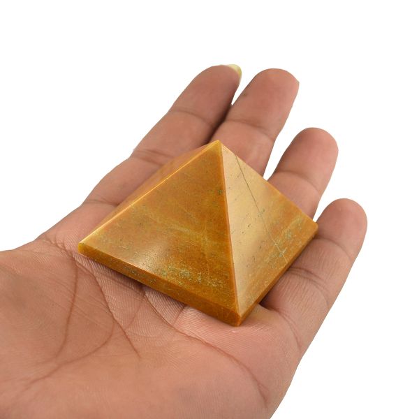 Yellow Jasper crystal pyramid for desk and meditation use