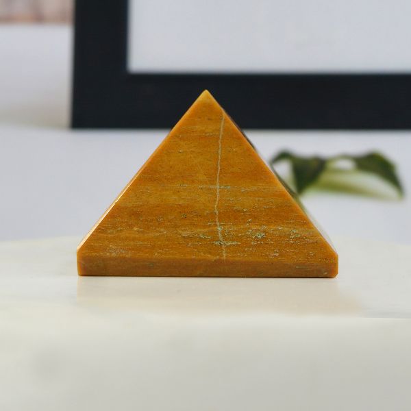 Reiki energized Yellow Jasper pyramid for stability and balance