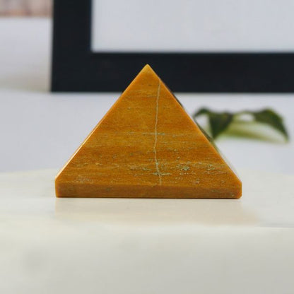 Reiki energized Yellow Jasper pyramid for stability and balance