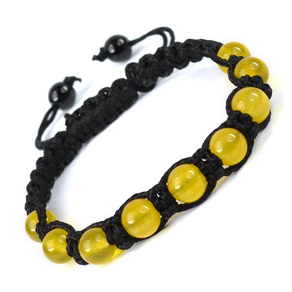 Natural Crystal Stone 8 mm Round Bead Thread Bracelet