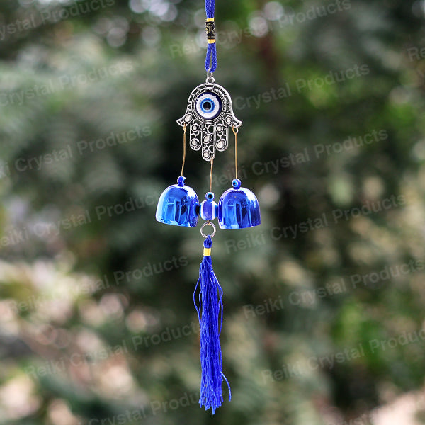 Feng Shui Hamsa Evil Eye Wind Chime Hanging for Window Balcony Decor Home Door Decoration
