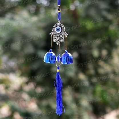 Feng Shui Hamsa Evil Eye Wind Chime Hanging for Window Balcony Decor Home Door Decoration