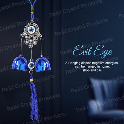 Feng Shui Hamsa Evil Eye Wind Chime Hanging for Window Balcony Decor Home Door Decoration