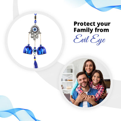 Feng Shui Hamsa Evil Eye Wind Chime Hanging for Window Balcony Decor Home Door Decoration