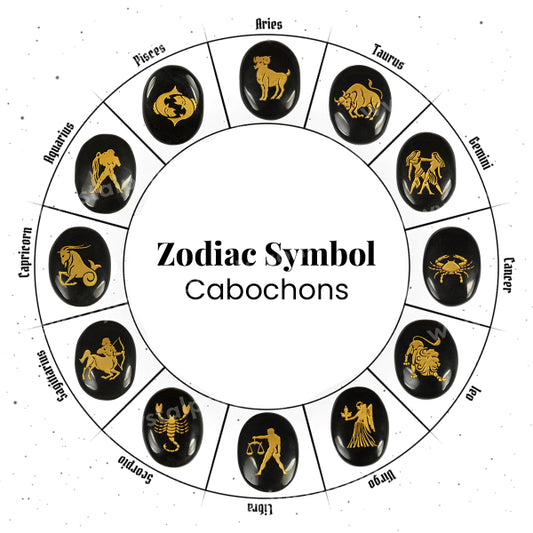 Zodiac Symbol Cabochon Set 12 Pc