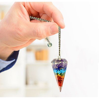 Mixed agate Healing Reiki Chakra Physical Pendulum pendant  Gemstone Loose Beads 