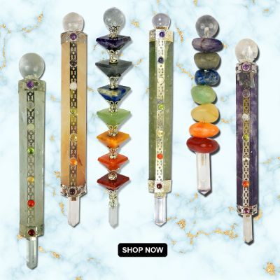 Metaphysical Wands Meditation Crystal Fengshui Crystals - Orgonite Shop Opalite Healing Wands 4 Inch Energy Gifts Christmas Gifts Chakra Crystals 