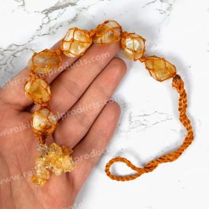 Citrine 7pc Hanging Tumble Stone For Wealth