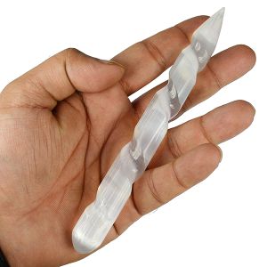 Natural Selenite Wand Spiral Shape Crystal/Stone Tower - 6 Inch