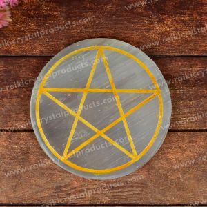 Selenite Star Charging Plate for Reiki Crystal Cleansing Size 3 Inch Approx