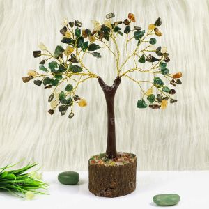 Natural Crystal Wealth Tree Crystal Stone Tree 100 Bead Chip Tree For Welth Money Decorative Showpiece 