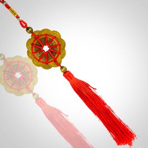  Fengshui 11 Coins Hanging with Red Strings for Good Fortune