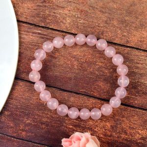Rose Quartz 8 mm Round Bead Bracelet