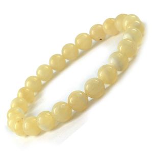 Yellow Calcite 8 mm Round Bead Bracelet