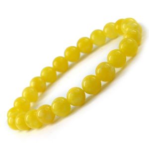 Yellow Jade 8 mm Round Bead Bracelet