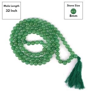 Green Jade 8 mm 108 Round Bead Mala