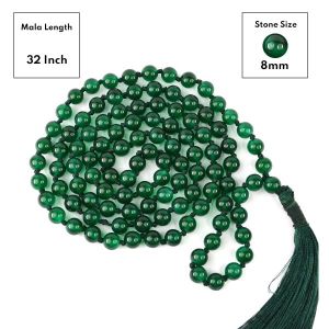Green Onyx 8 mm 108 Round Bead Mala