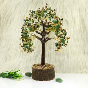 Natural Crystal Wealth Tree Crystal Stone Tree 500 Bead Chip Tree For Wealth Money Decorative Showpiece