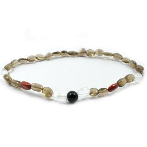 Smoky Quartz Crystal Anklet Healing Gemstone with Clear Quartz Color: Clear & Grey