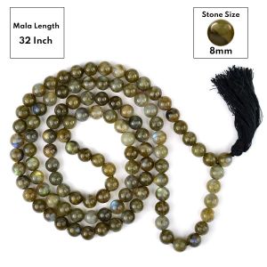 Labradorite 8 mm Round Bead Mala / Necklace