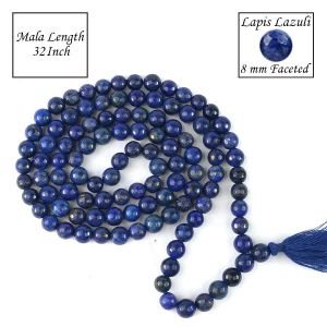 Lapis Lazuli 8 mm Faceted Bead Mala