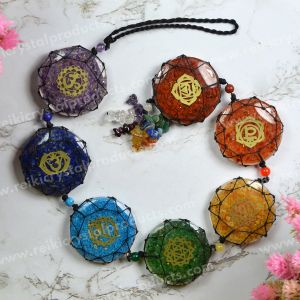 7 Chakra Orgone Hanging with Crystal Chip