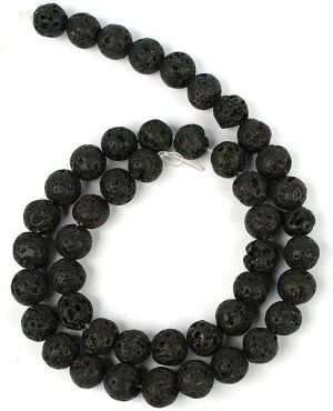 Lava 8 mm Round Loose Beads for Jewelery Making Bracelet, Necklace / Mala