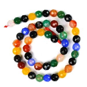 Multi Onyx 8 mm Faceted Beads for Jewelery Making Bracelet, Necklace / Mala