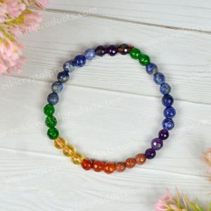 7 Chakra with Citrine 6 mm Faceted Bead Bracelet