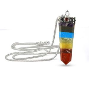 7 Chakra Bonded Stick Pendant With Chain
