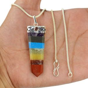 7 Chakra Bonded Stick Pendant With Chain