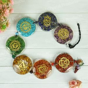 7 Chakra Orgone Hanging with Crystal Chip