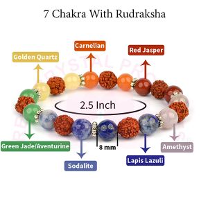 7 Chakra with Rudraksha 8 mm Bead Bracelet