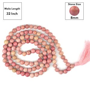 Rhodochrosite 8 mm 108 Round Bead Mala